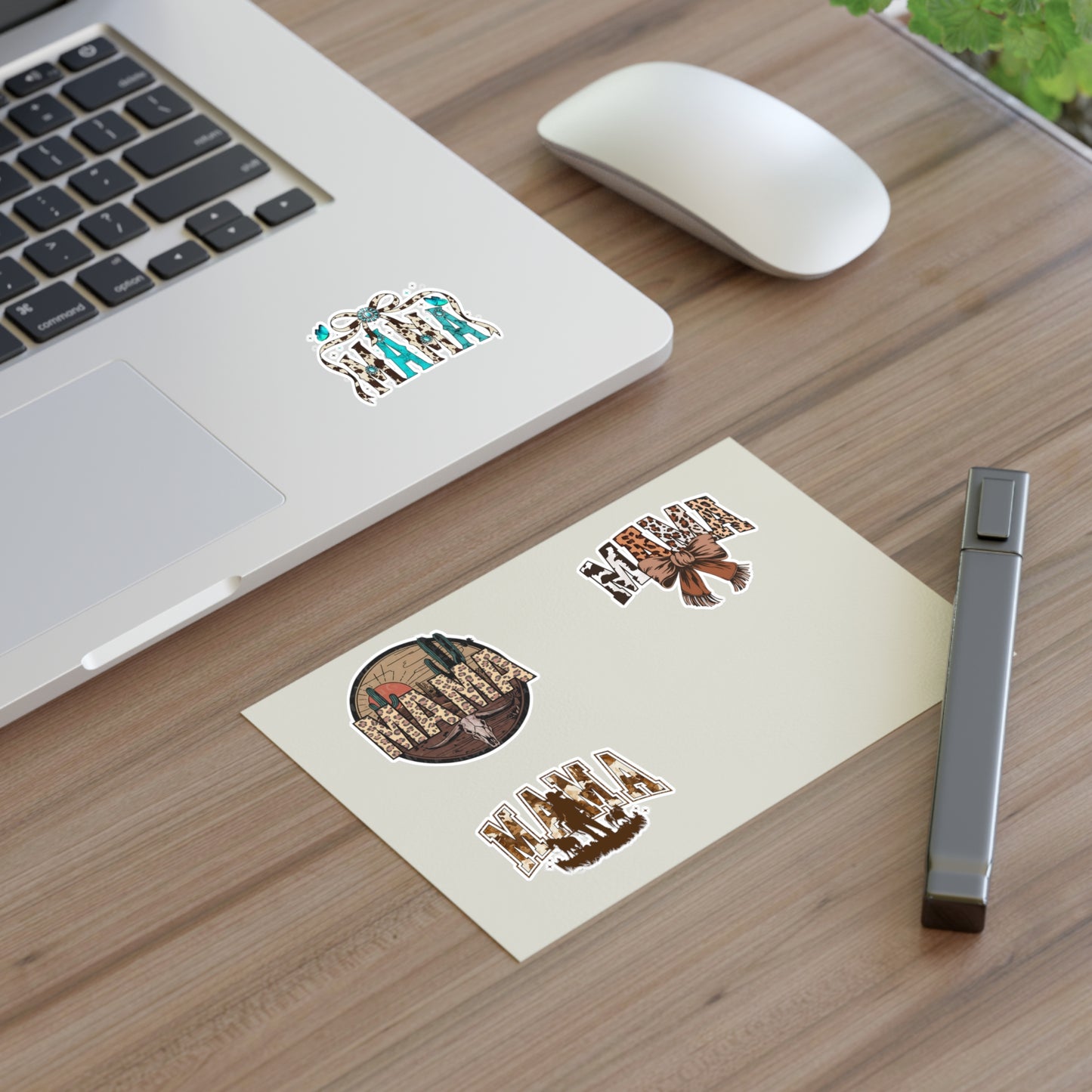 Mama Western Sticker Sheet — Cowhide, Turquoise & Rustic Mama Decals