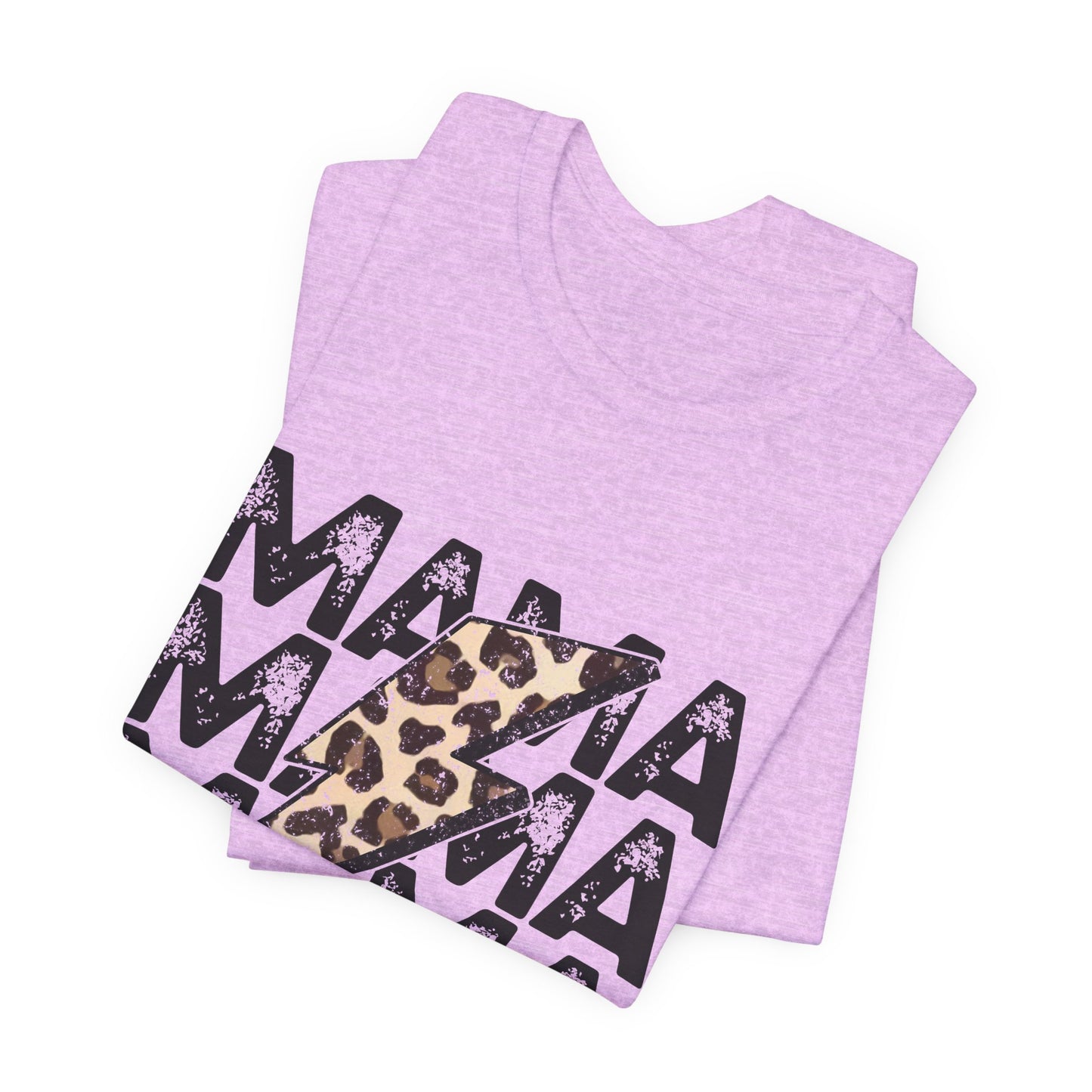 Mama Lightning Tee — Leopard Bolt Graphic Mom Shirt