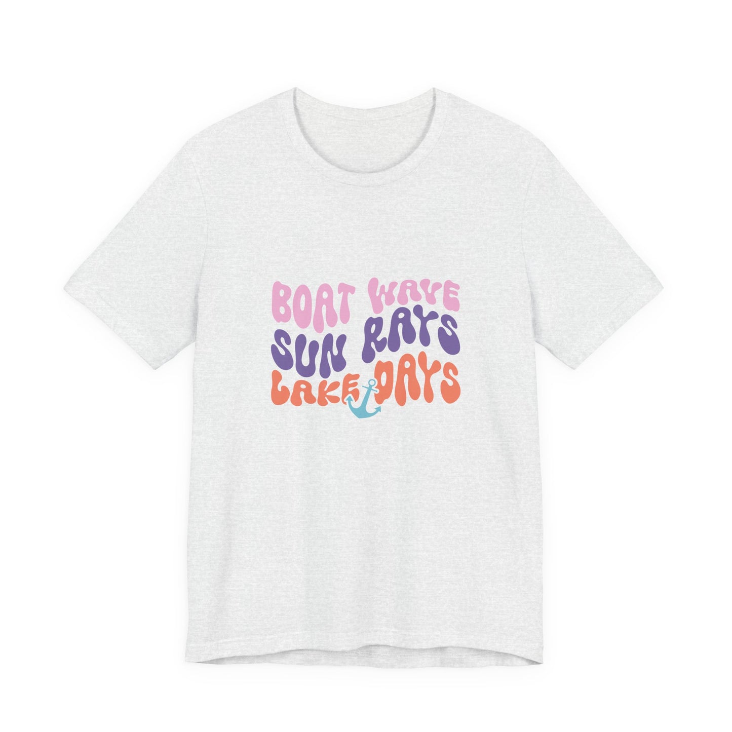 Lake Days Graphic Tee — "Boat Wave Sun Rays Lake Days" Retro Anchor T-Shirt