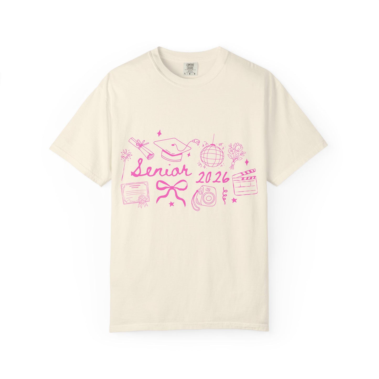 Senior 2026 Graduation Tee - Pink Text