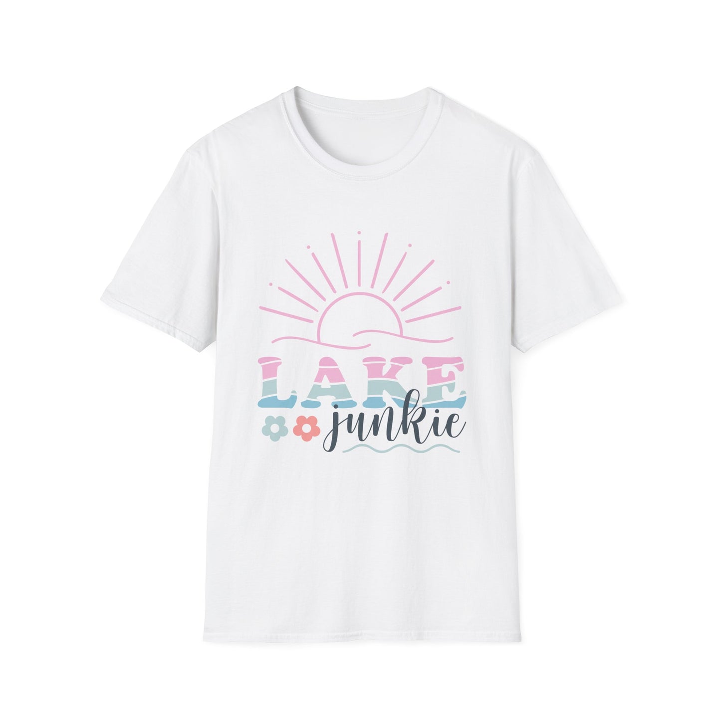 Lake Junkie T-Shirt — Pastel Sunset Lake Lover Tee