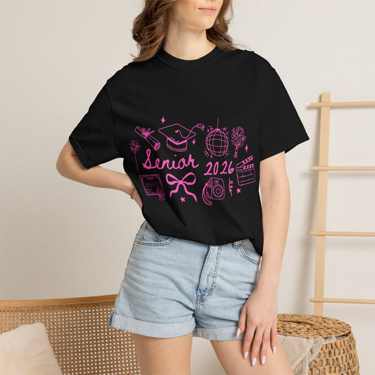 Senior 2026 Graduation Tee - Pink Text