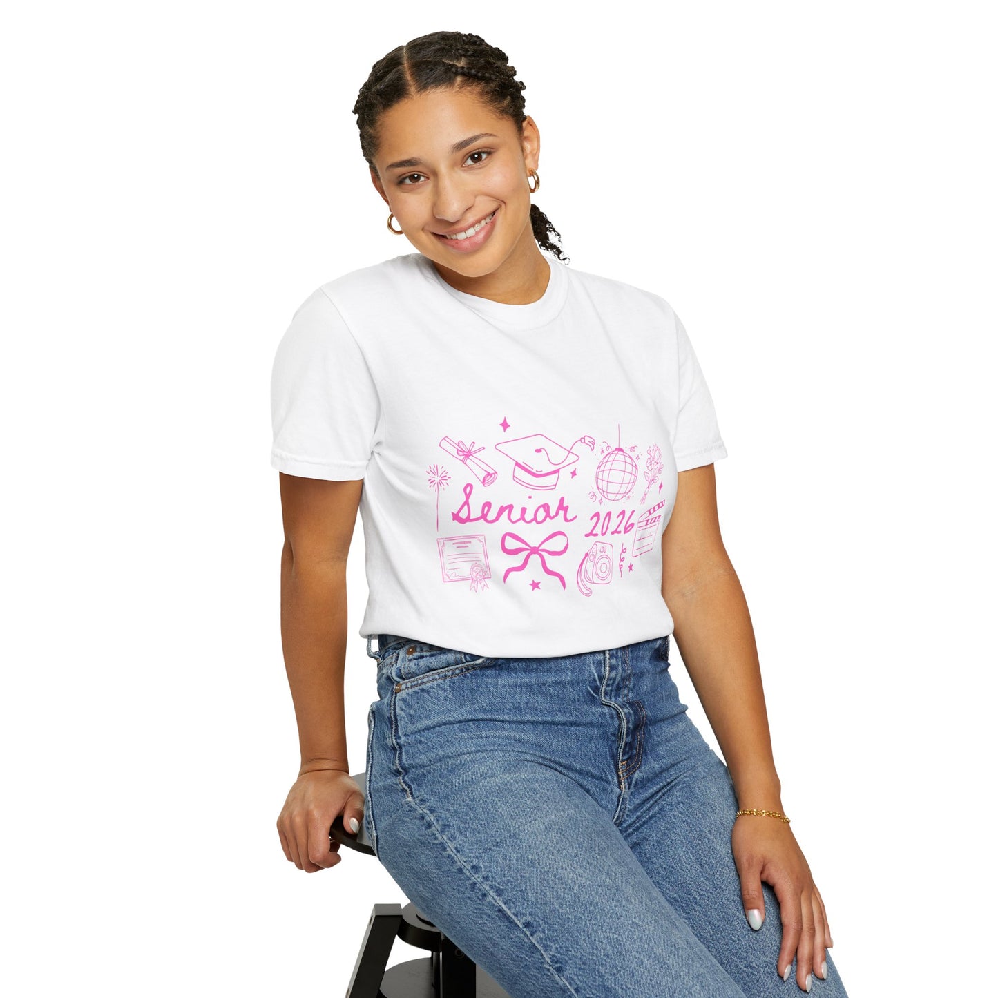 Senior 2026 Graduation Tee - Pink Text
