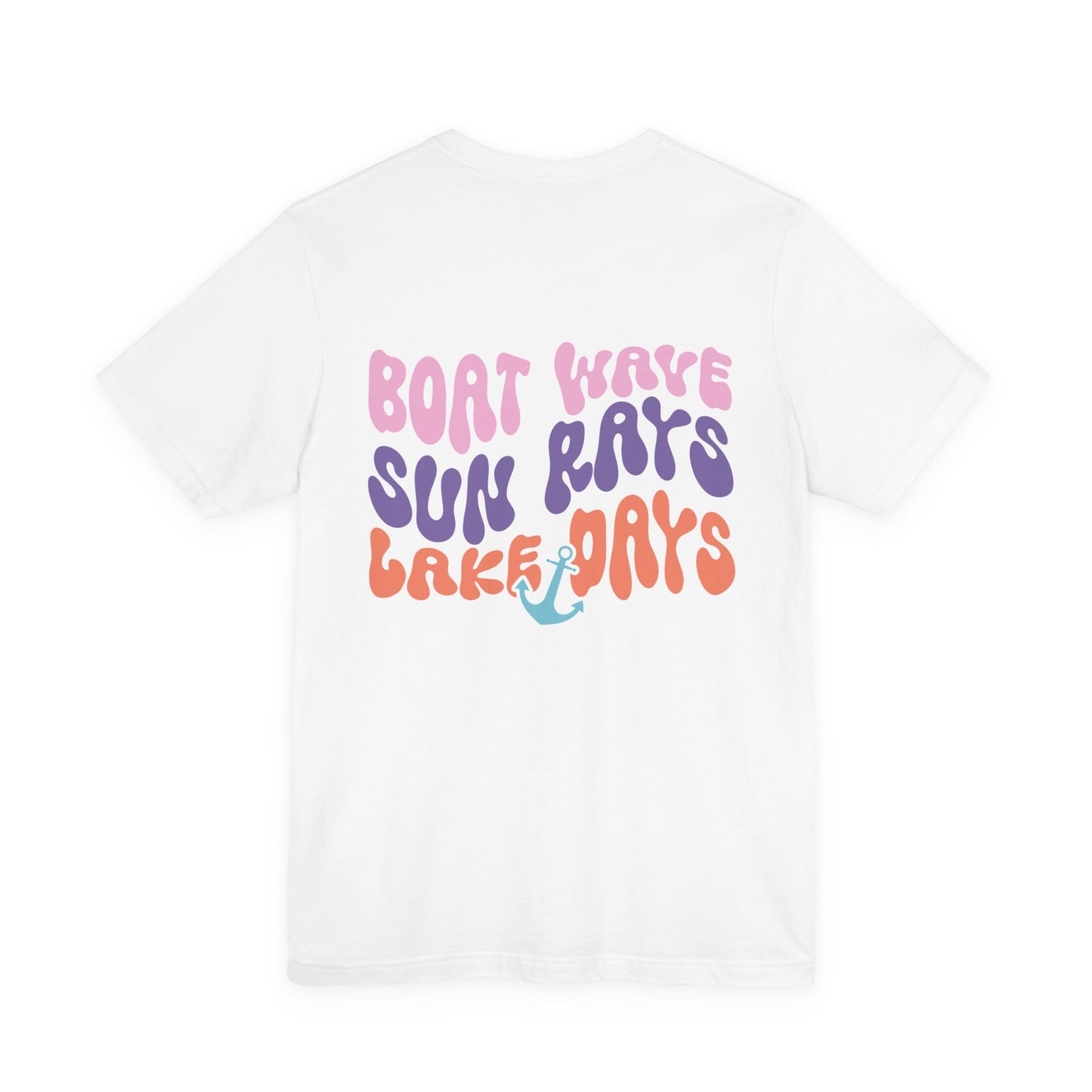 Lake Days Graphic Tee — "Boat Wave Sun Rays Lake Days" Retro Anchor T-Shirt
