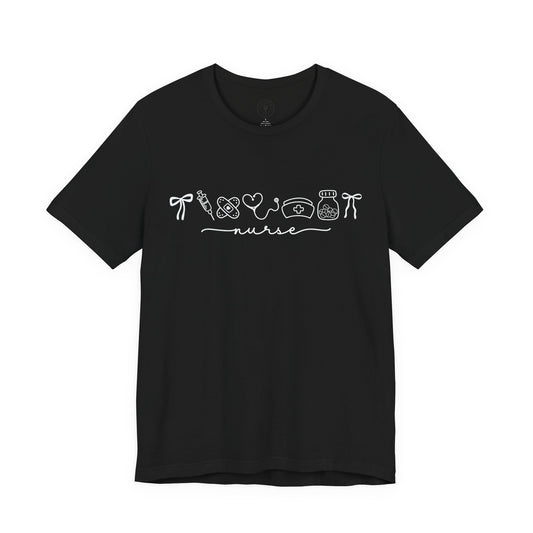 Nurse Graphic Tee — Cute Doodle Art