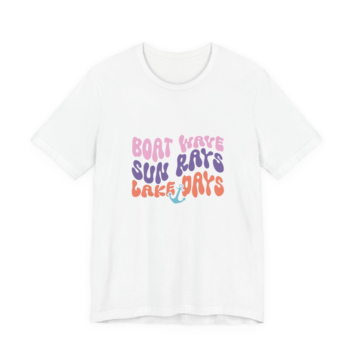 Lake Days Graphic Tee — "Boat Wave Sun Rays Lake Days" Retro Anchor T-Shirt