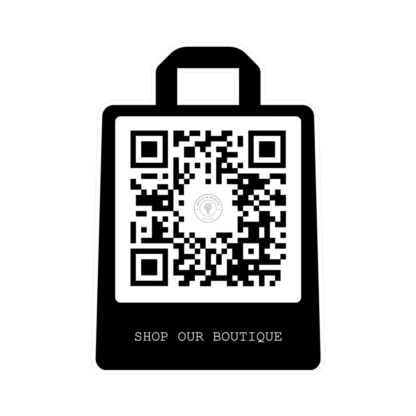 QR Code Shop Decal Sticker — 'Shop Our Boutique' Kiss-Cut Vinyl