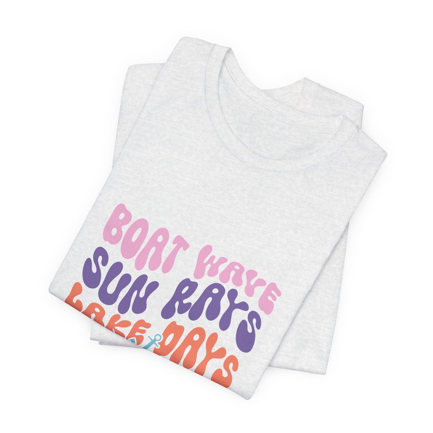 Lake Days Graphic Tee — "Boat Wave Sun Rays Lake Days" Retro Anchor T-Shirt
