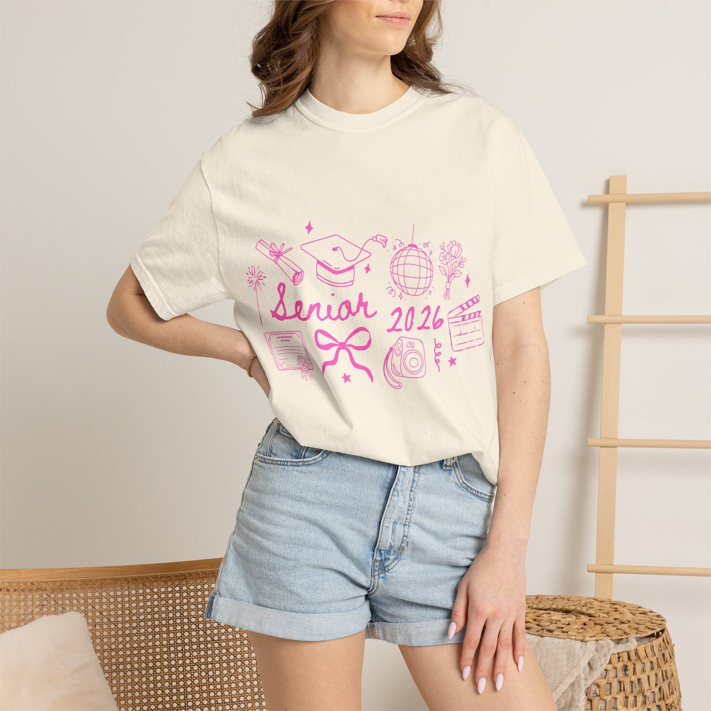 Senior 2026 Graduation Tee - Pink Text