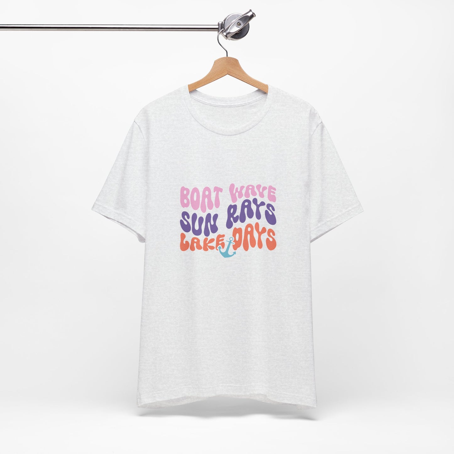 Lake Days Graphic Tee — "Boat Wave Sun Rays Lake Days" Retro Anchor T-Shirt