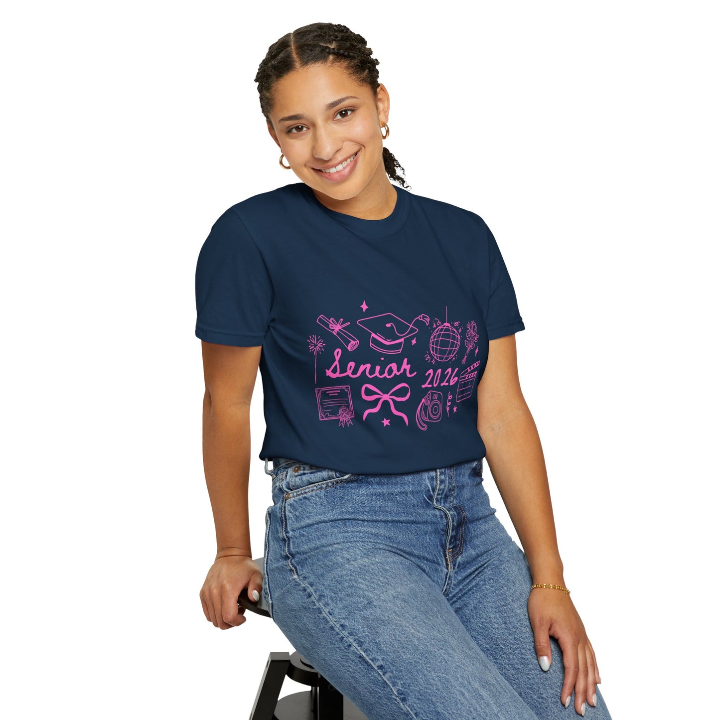 Senior 2026 Graduation Tee - Pink Text