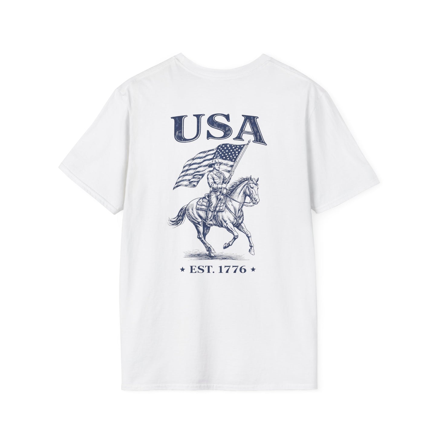 USA Est. 1776 Patriotic T‑Shirt  — Male Rider