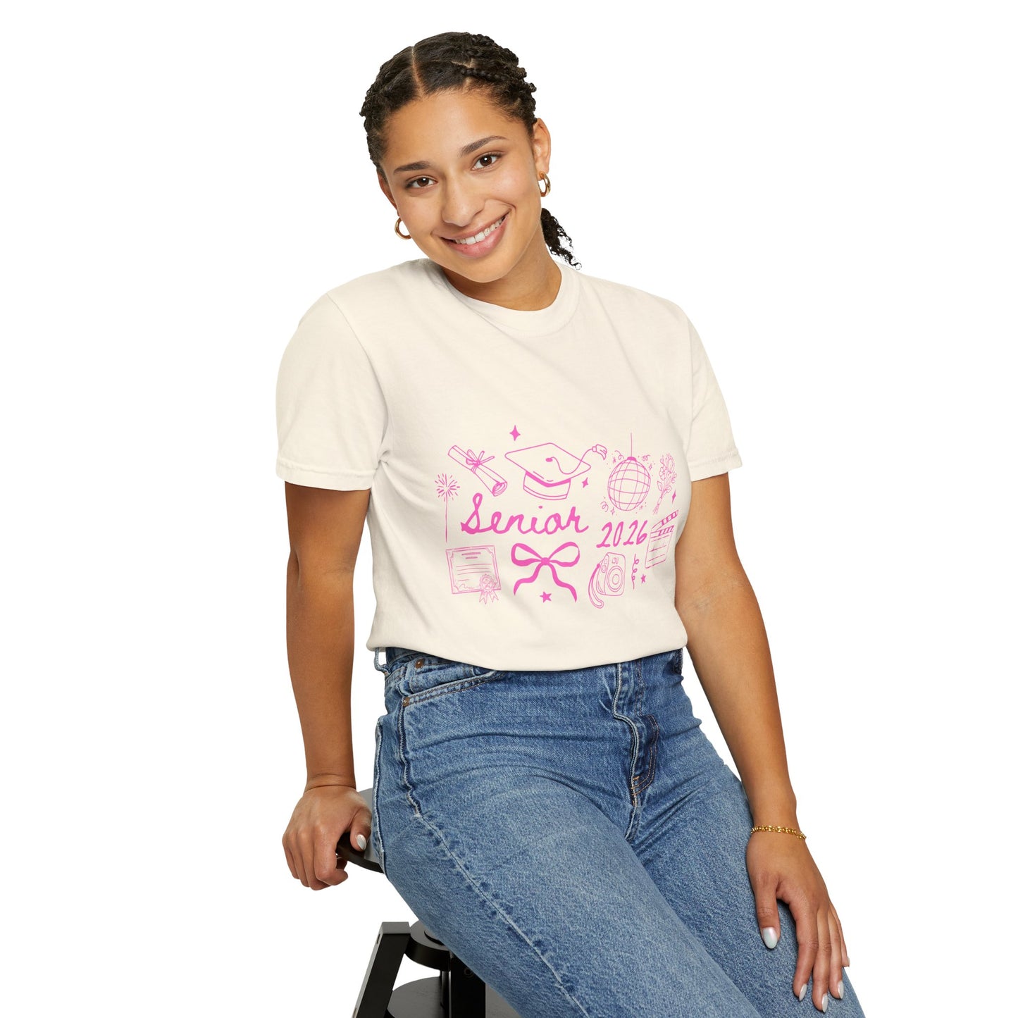 Senior 2026 Graduation Tee - Pink Text