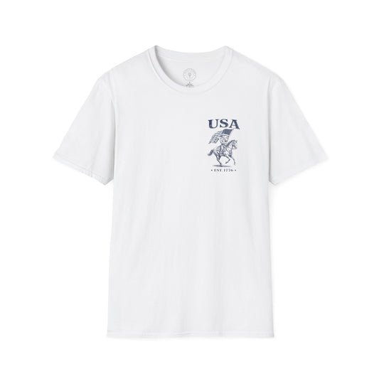 USA Est. 1776 Patriotic T‑Shirt  — Male Rider