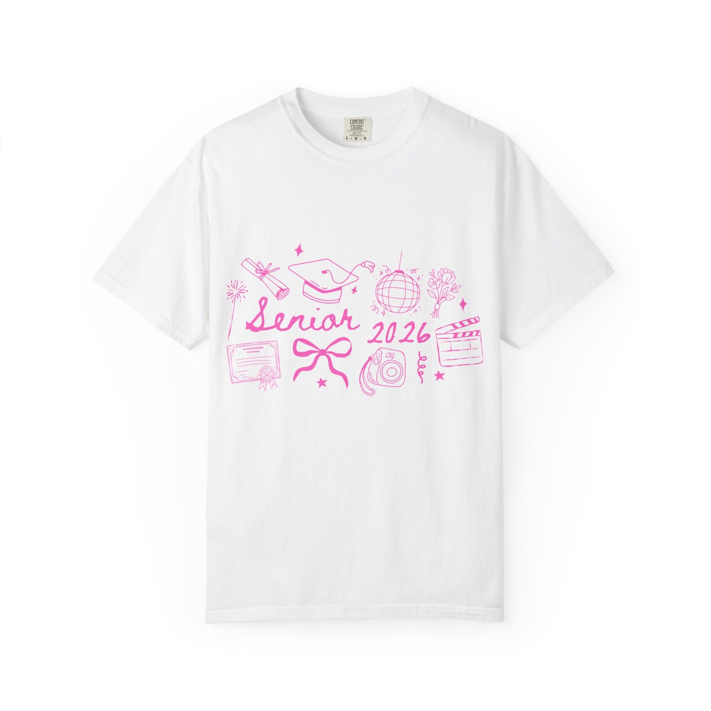 Senior 2026 Graduation Tee - Pink Text