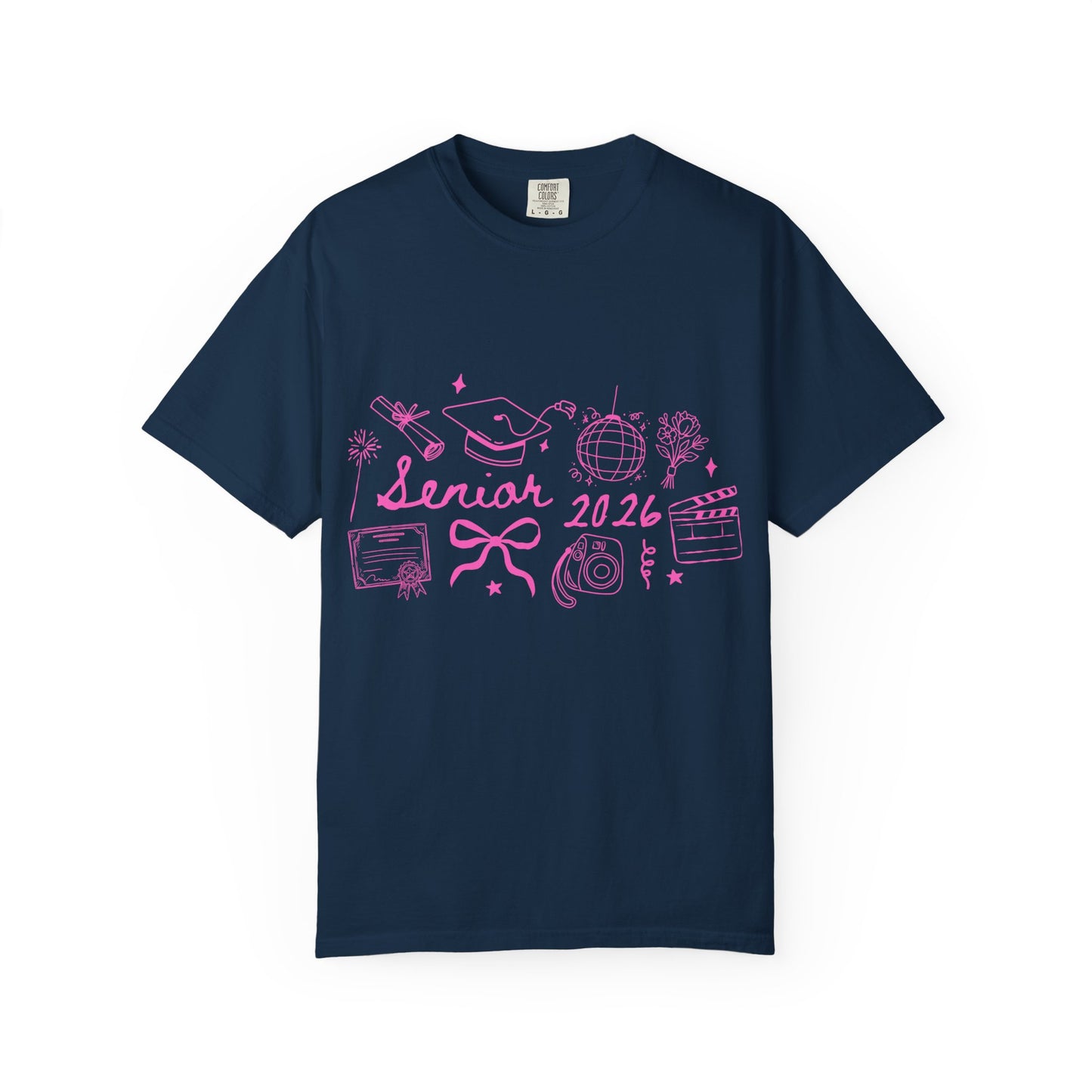 Senior 2026 Graduation Tee - Pink Text