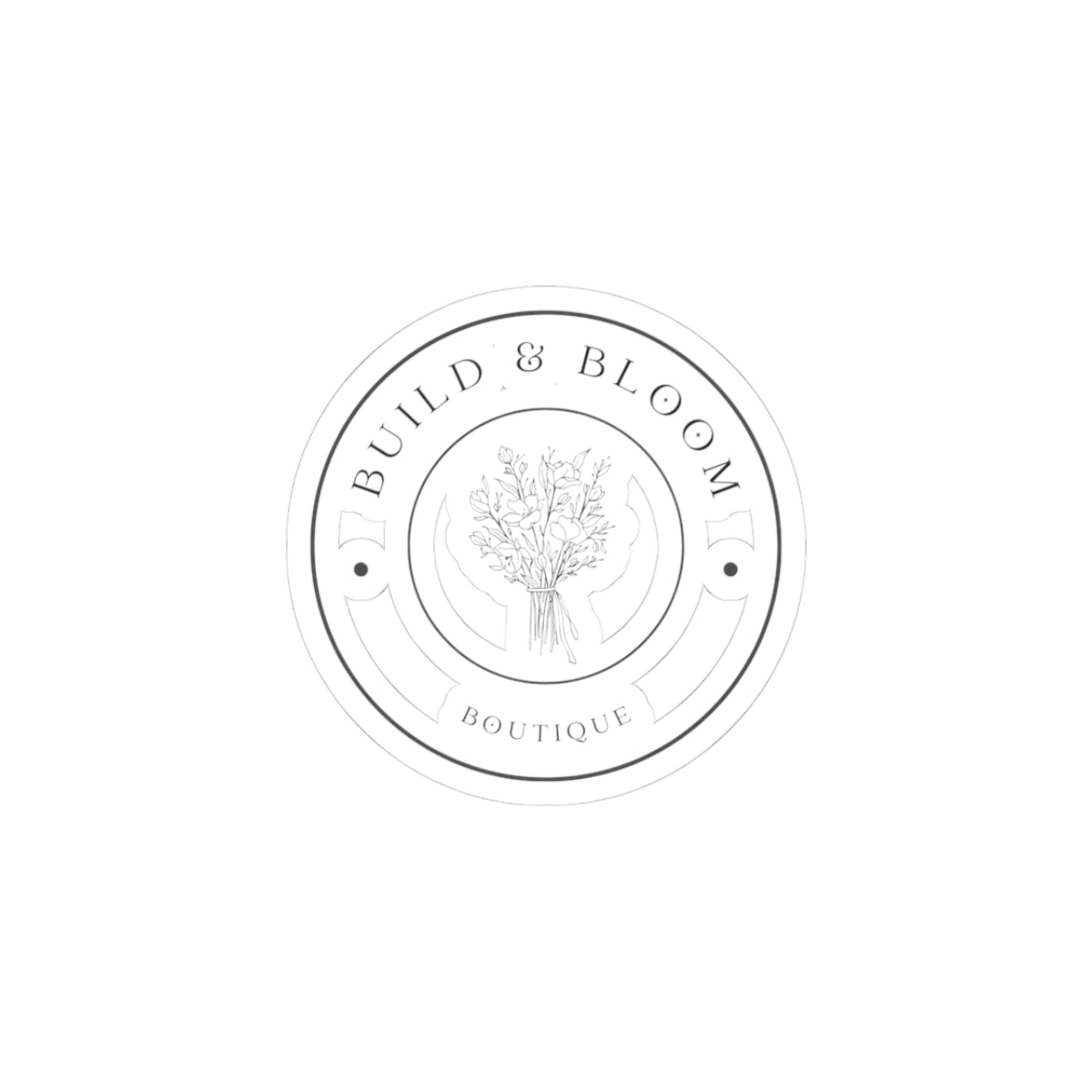Build & Bloom Boutique Logo Sticker — Kiss-Cut Floral Seal