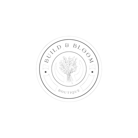 Build & Bloom Boutique Logo Sticker — Kiss-Cut Floral Seal