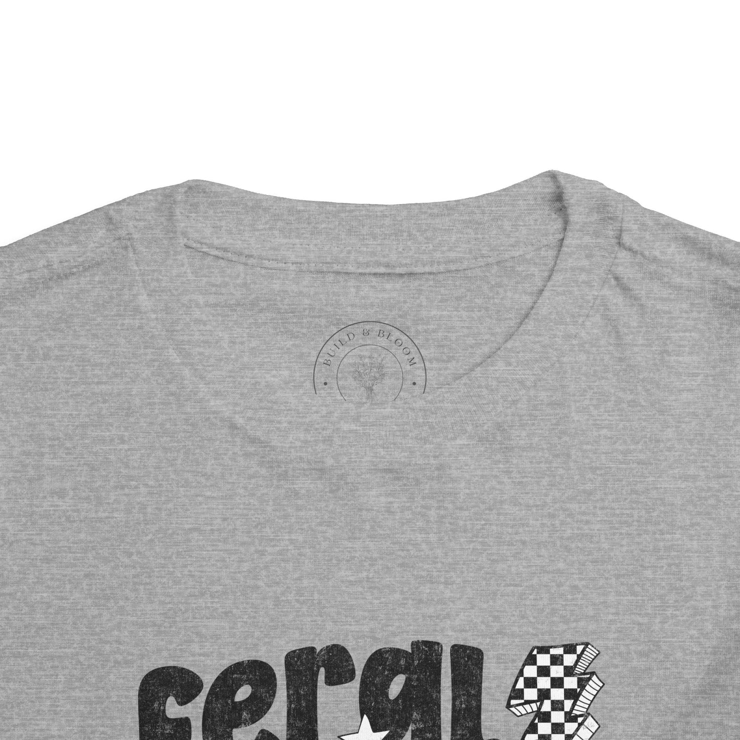 'Feral Kids Club' Smiley Lightning Graphic Black Text - Toddler Tee