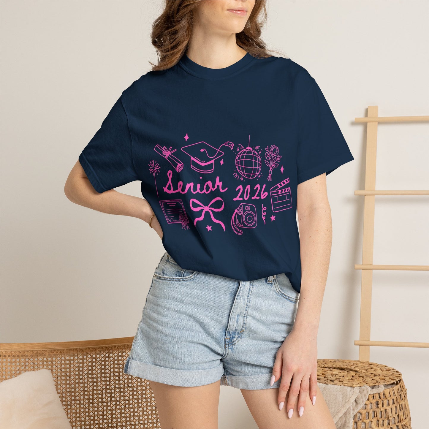 Senior 2026 Graduation Tee - Pink Text