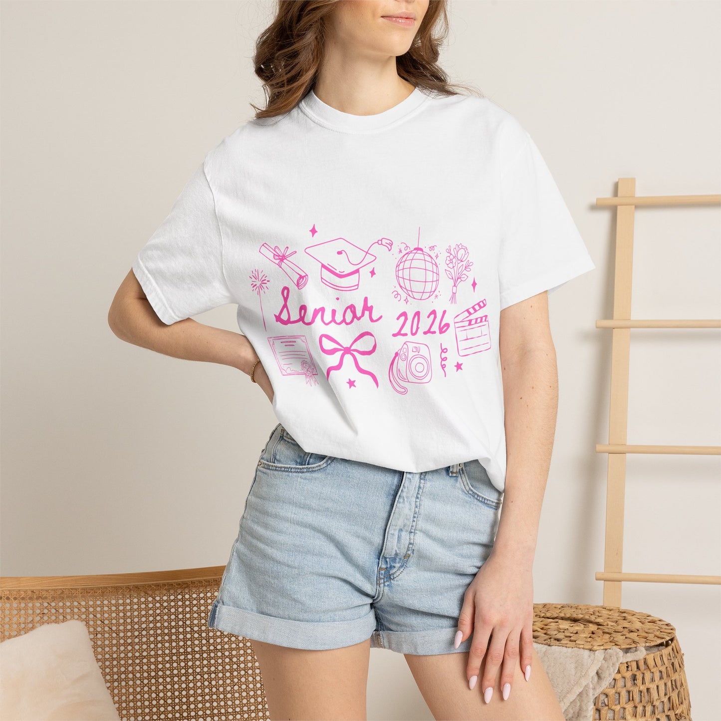 Senior 2026 Graduation Tee - Pink Text