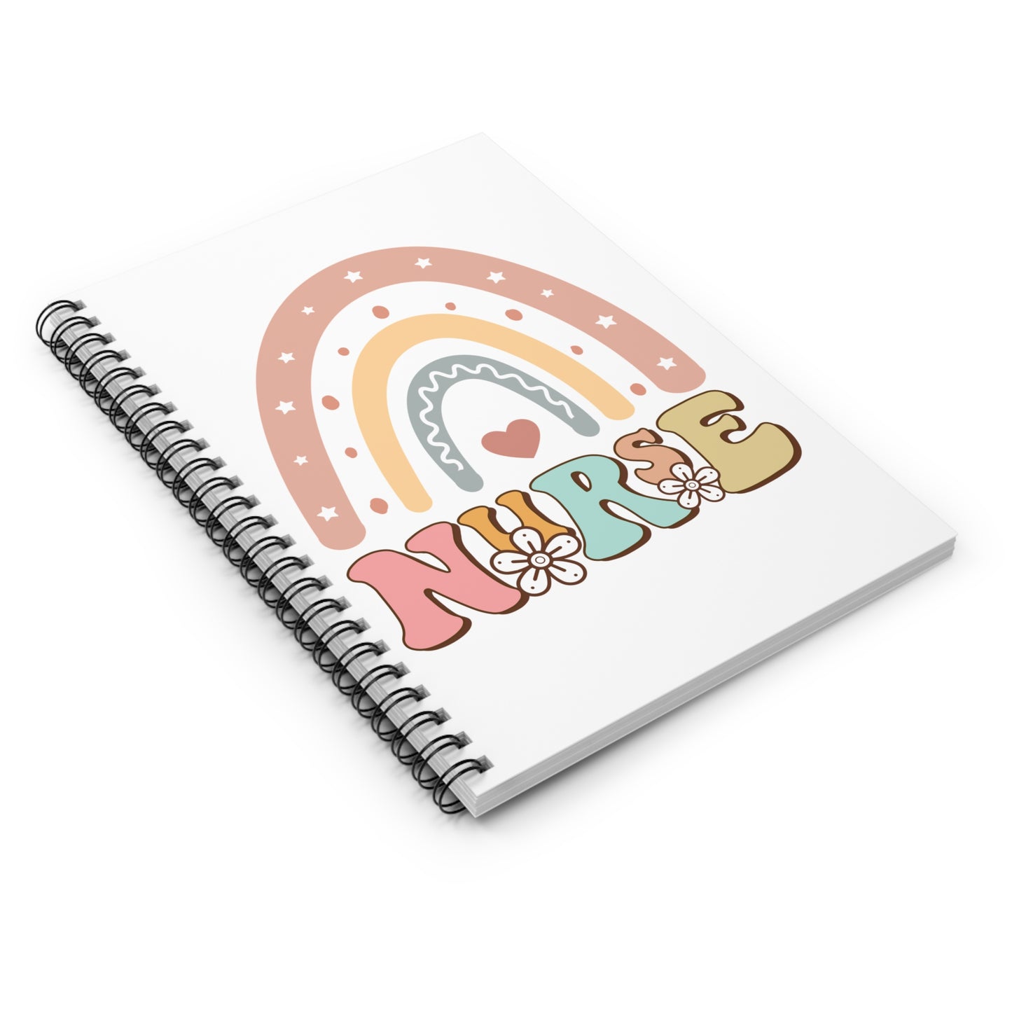 Nurse Spiral Notebook — Cute Retro Floral Nurse Journal (Ruled)