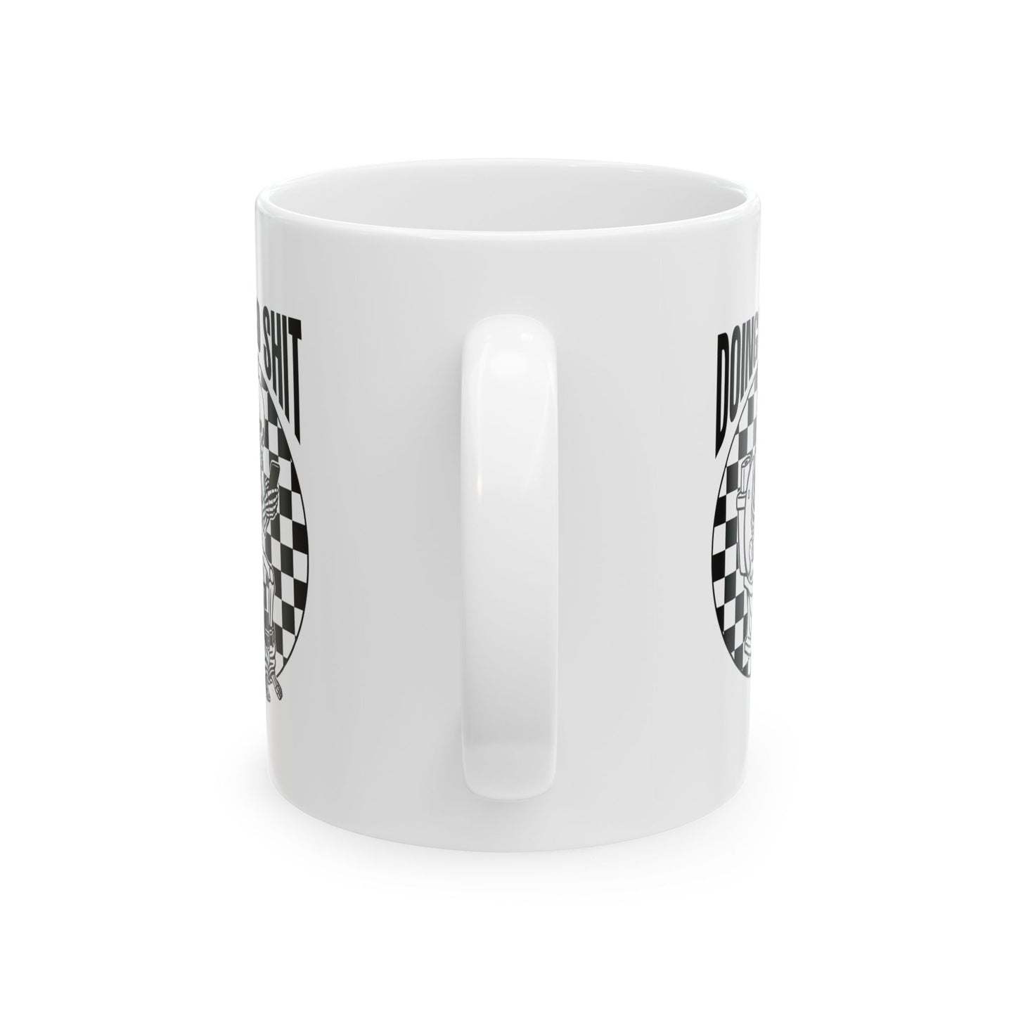 11oz Doing Dad Sh*t Checkerboard Skull Ceramic Mug — Father's Day Coffee Cup