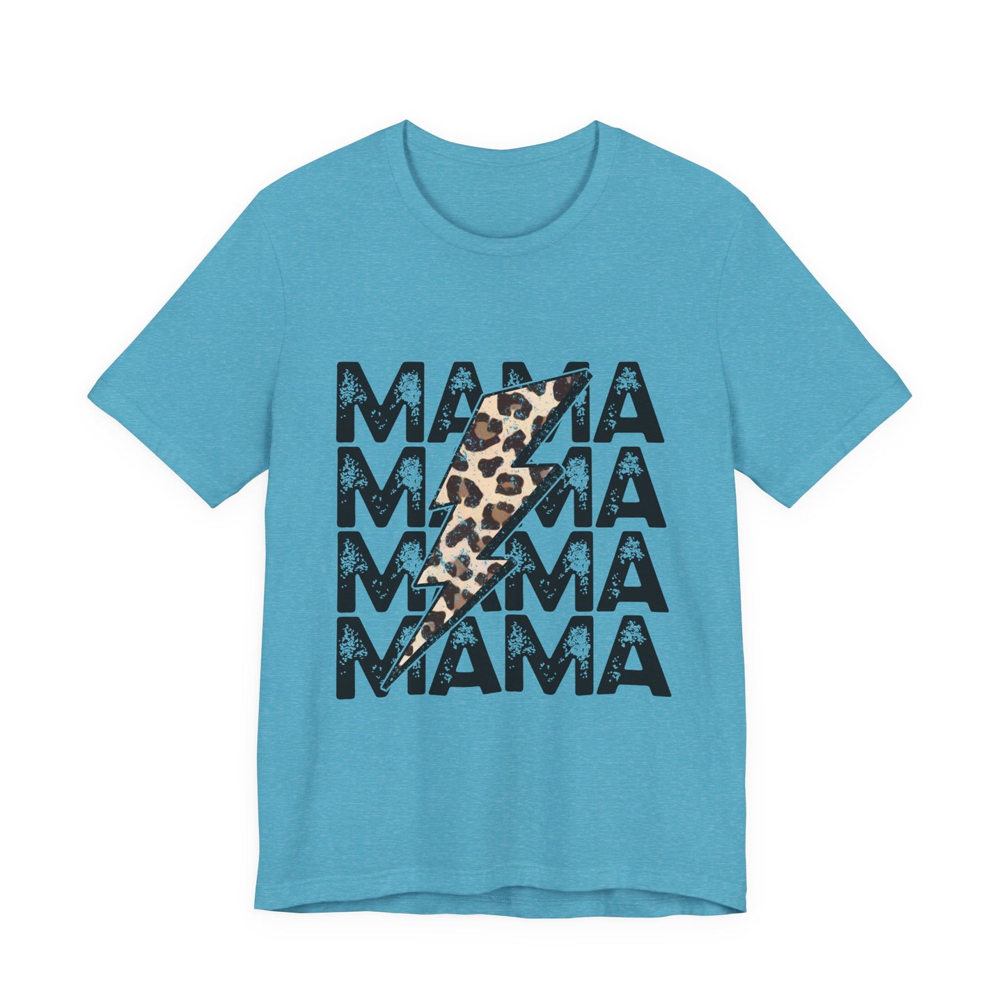 Mama Lightning Tee — Leopard Bolt Graphic Mom Shirt