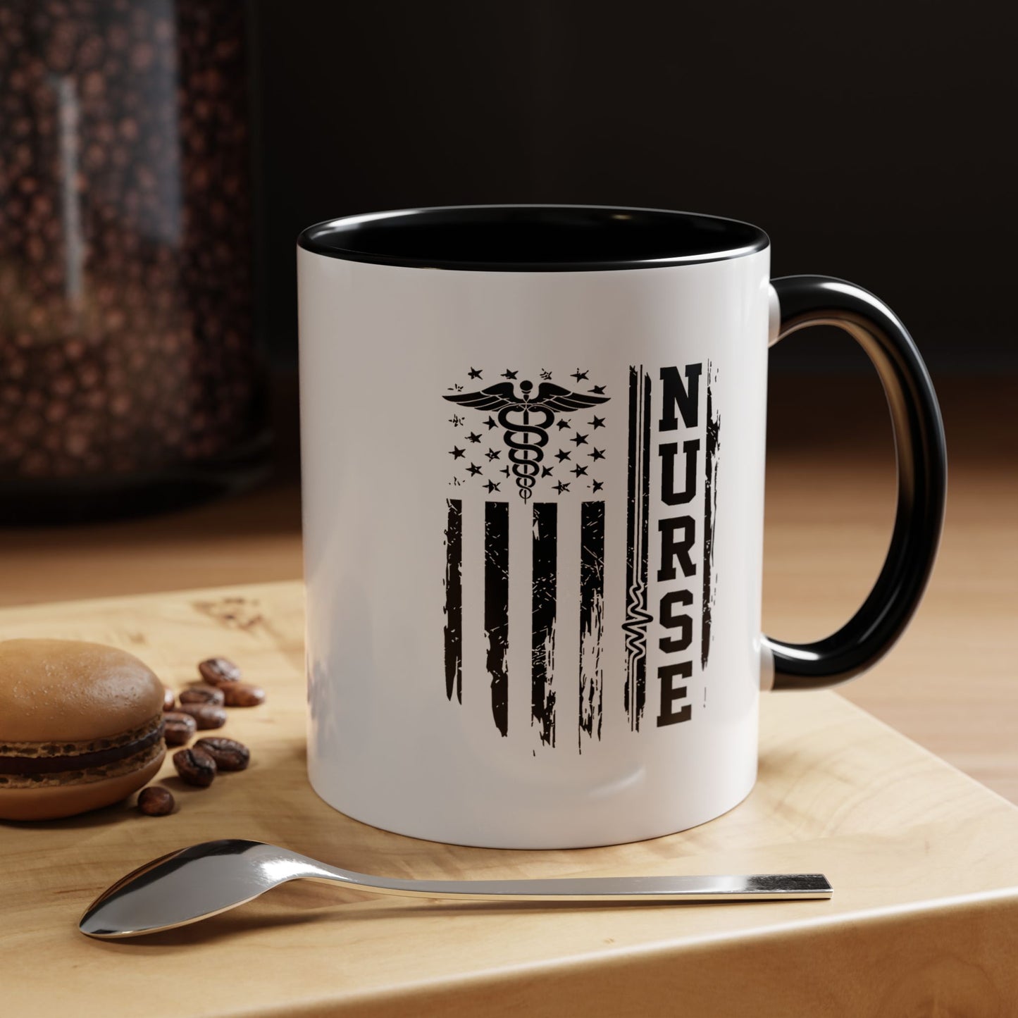 Nurse Caduceus American Flag Tee
 Accent Coffee Mug – American Flag Design (11/15 oz)