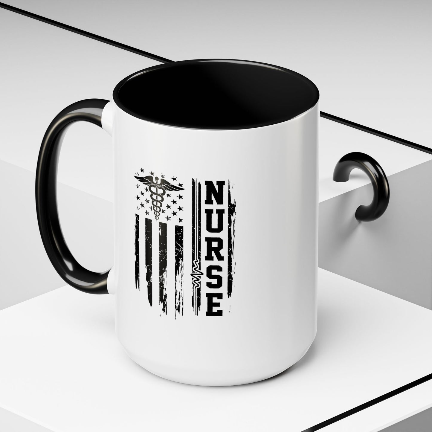 Nurse Caduceus American Flag Tee
 Accent Coffee Mug – American Flag Design (11/15 oz)