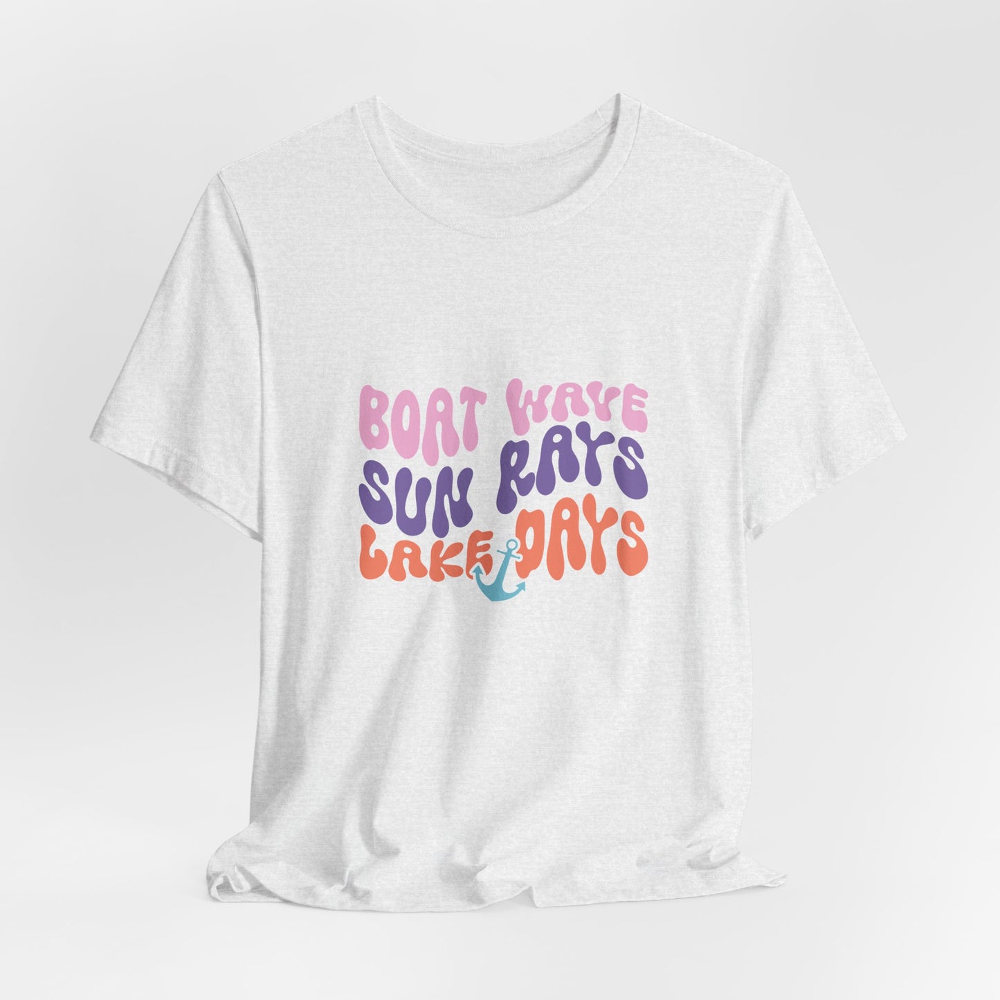 Lake Days Graphic Tee — "Boat Wave Sun Rays Lake Days" Retro Anchor T-Shirt
