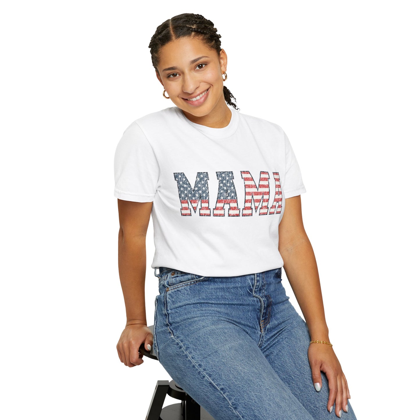 American Flag Patriotic MAMA Tee
