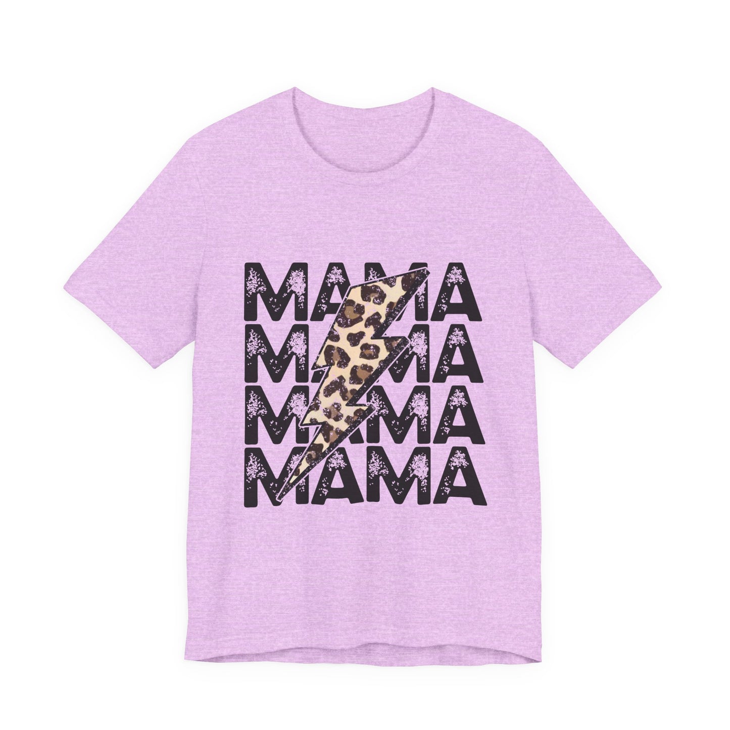 Mama Lightning Tee — Leopard Bolt Graphic Mom Shirt