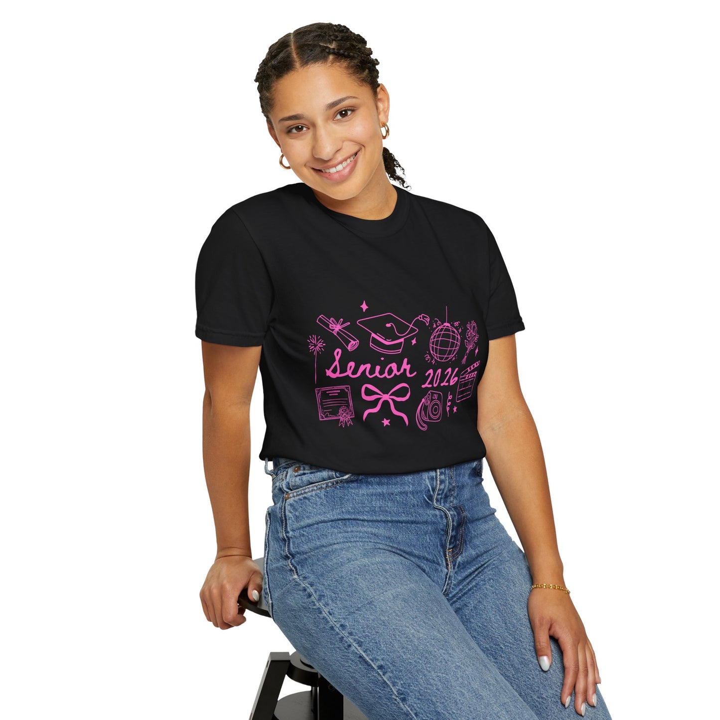 Senior 2026 Graduation Tee - Pink Text