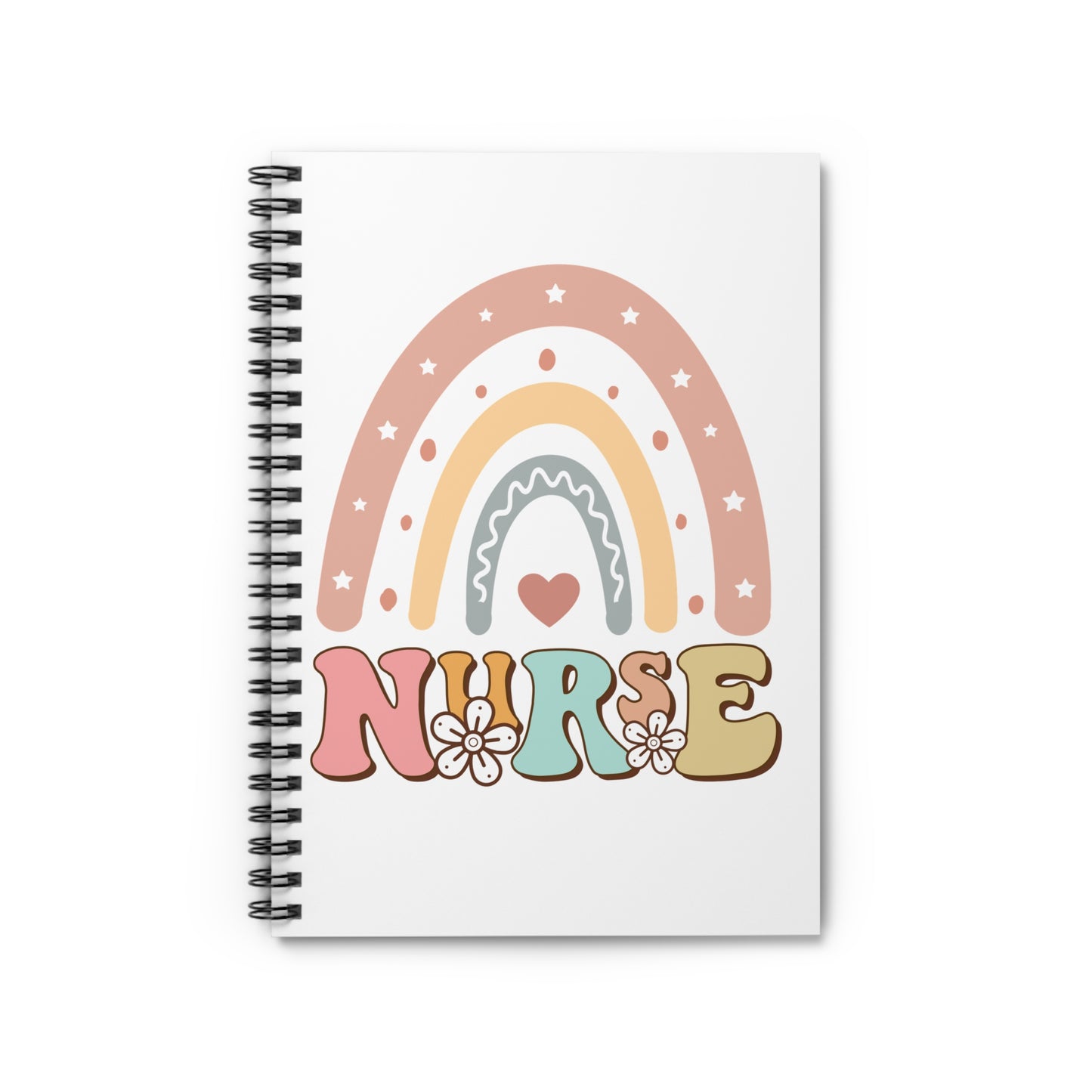 Nurse Spiral Notebook — Cute Retro Floral Nurse Journal (Ruled)