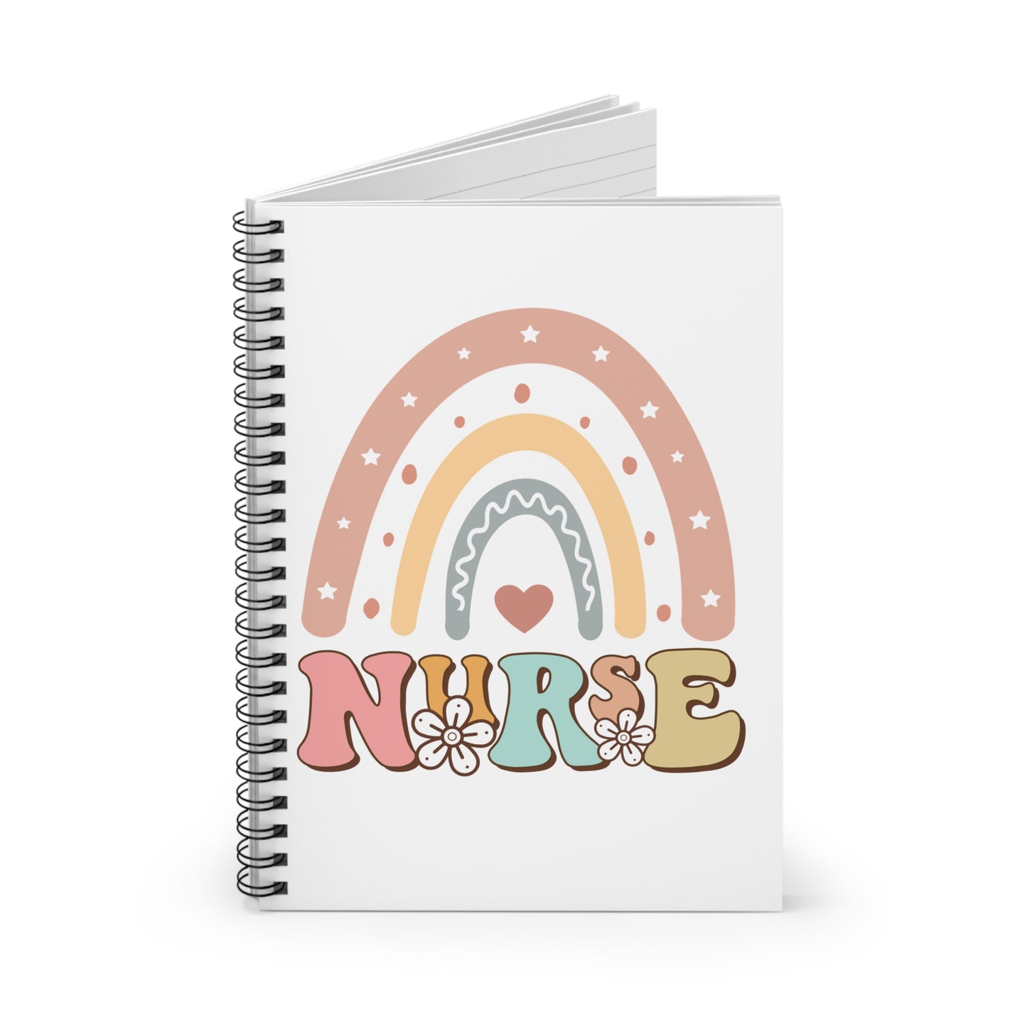 Nurse Spiral Notebook — Cute Retro Floral Nurse Journal (Ruled)