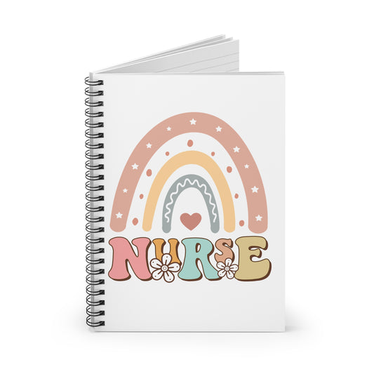 Nurse Spiral Notebook — Cute Retro Floral Nurse Journal (Ruled)