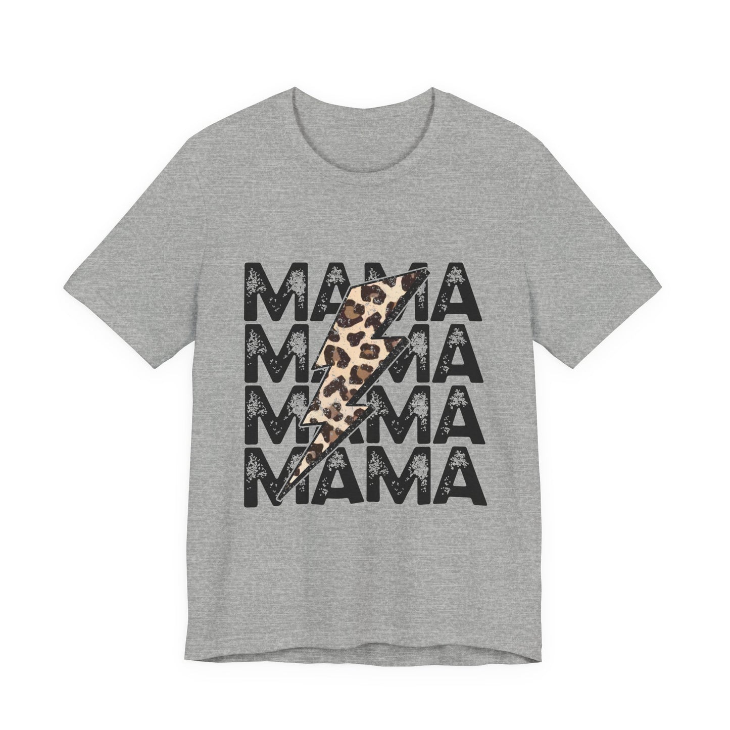 Mama Lightning Tee — Leopard Bolt Graphic Mom Shirt