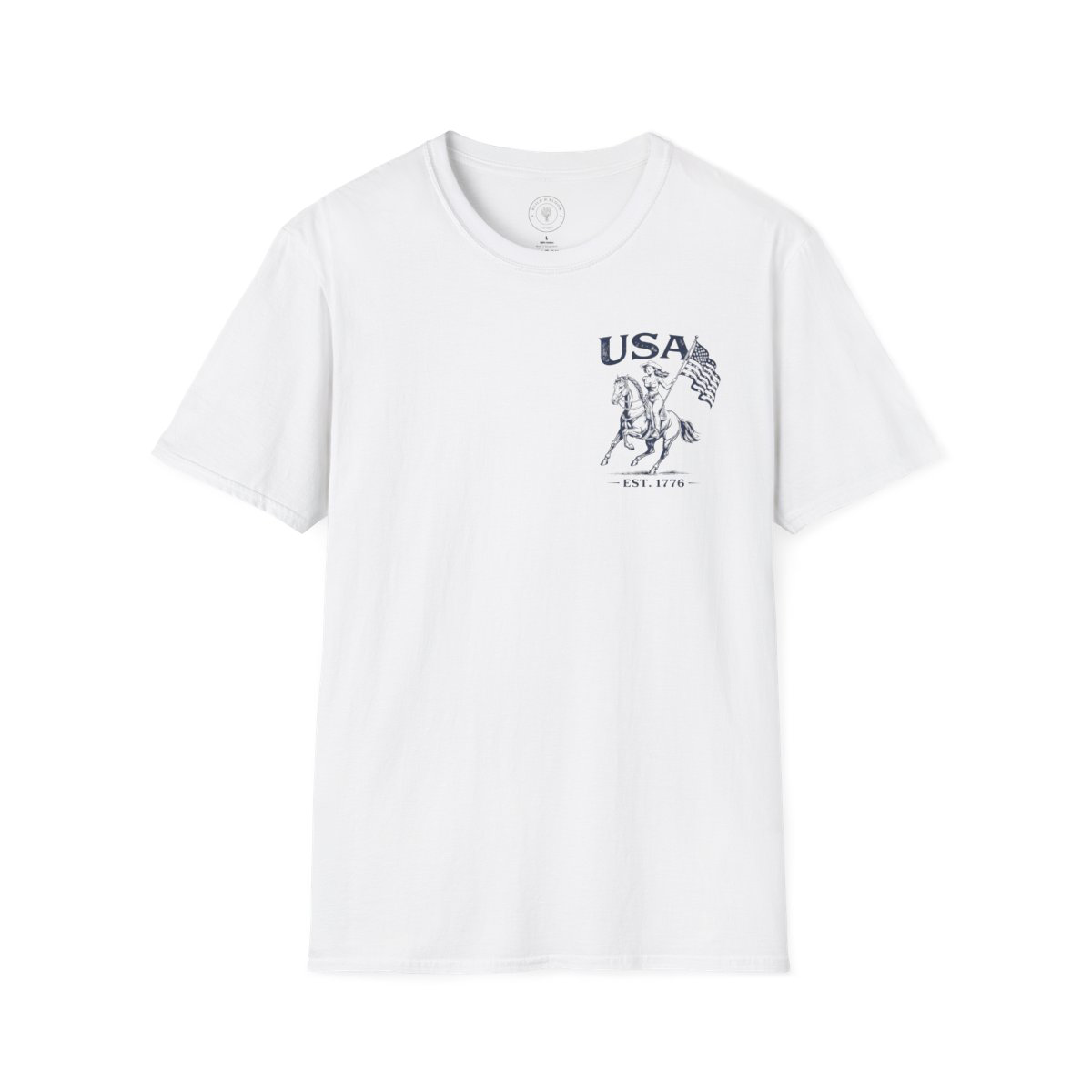 USA Est. 1776 Patriotic T‑Shirt — Independence Day Female Rider